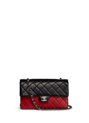Main View - Click To Enlarge - VINTAGE CHANEL - Colourblock quilted lambskin leather flap bag