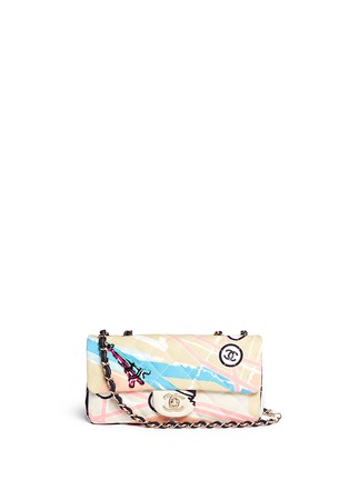 Main View - Click To Enlarge - VINTAGE CHANEL - Embellished quilted canvas flap bag