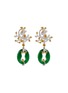 Main View - Click To Enlarge - SAMUEL KUNG - Diamond jade 18k gold drop earrings