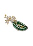 Figure View - Click To Enlarge - SAMUEL KUNG - Diamond jade 18k gold leaf hoop pendant
