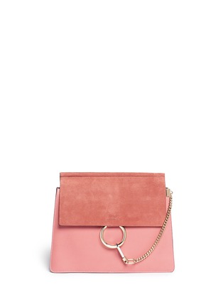 Main View - Click To Enlarge - CHLOÉ - 'Fay' medium suede flap leather shoulder bag