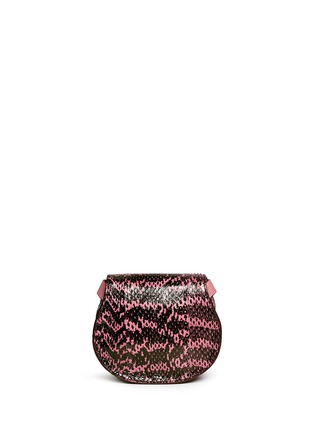 Back View - Click To Enlarge - CHLOÉ - 'Marcie' small snakeskin leather saddle bag