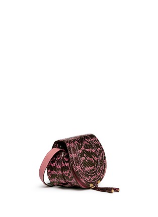 Front View - Click To Enlarge - CHLOÉ - 'Marcie' small snakeskin leather saddle bag