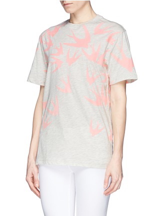 Front View - Click To Enlarge - MC Q - Swallow velvet flock cotton T-shirt