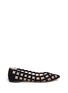 Main View - Click To Enlarge - GIANVITO ROSSI - Cutout suede mesh flats