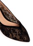 Detail View - Click To Enlarge - GIANVITO ROSSI - Suede trim lace skimmer flats