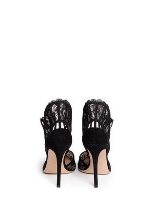 Back View - Click To Enlarge - GIANVITO ROSSI - Lace fan counter d'Orsay pumps
