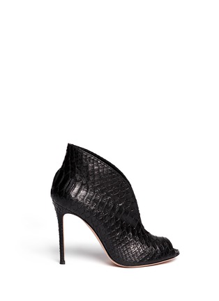 Main View - Click To Enlarge - GIANVITO ROSSI - V throat python leather booties