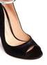 Detail View - Click To Enlarge - GIANVITO ROSSI - Shiny cracked suede peep toe pumps