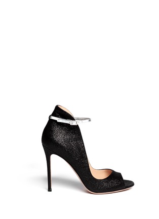 Main View - Click To Enlarge - GIANVITO ROSSI - Shiny cracked suede peep toe pumps