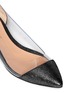 Detail View - Click To Enlarge - GIANVITO ROSSI - Clear PVC metallic foil suede flats