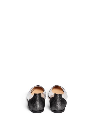 Back View - Click To Enlarge - GIANVITO ROSSI - Clear PVC metallic foil suede flats