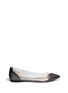 Main View - Click To Enlarge - GIANVITO ROSSI - Clear PVC metallic foil suede flats