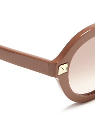 Detail View - Click To Enlarge - VALENTINO GARAVANI - 'Rockstud' oversize round frame acetate sunglasses