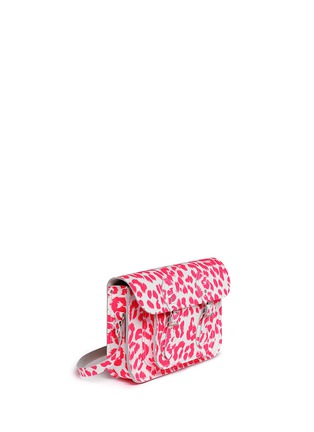 Front View - Click To Enlarge - CAMBRIDGE SATCHEL - Punk-A-Rama' small leopard print leather shoulder bag