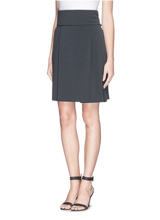 Front View - Click To Enlarge - ARMANI COLLEZIONI - Sash waist wool skirt