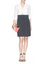 Figure View - Click To Enlarge - ARMANI COLLEZIONI - Sash waist wool skirt