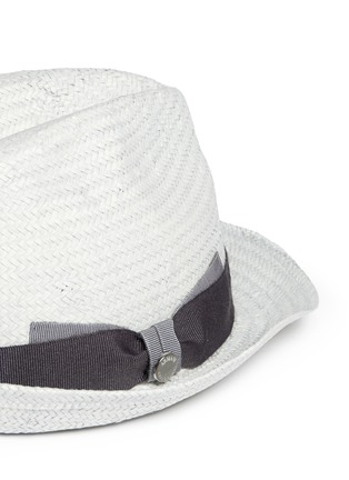 Detail View - Click To Enlarge - ARMANI COLLEZIONI - Short rim ribbon panama hat