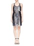 Main View - Click To Enlarge - ARMANI COLLEZIONI - Camouflage Lurex double layer dress