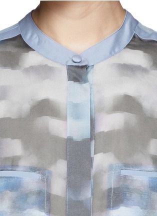 Detail View - Click To Enlarge - ARMANI COLLEZIONI - Sheer silk chiffon shirt