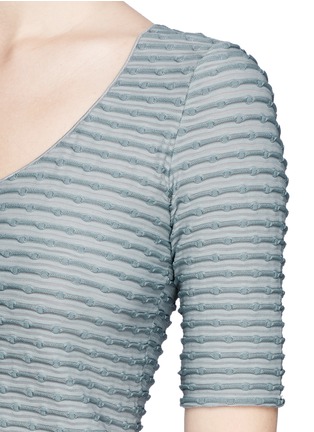 Detail View - Click To Enlarge - ARMANI COLLEZIONI - Dot stripe jacquard T-shirt