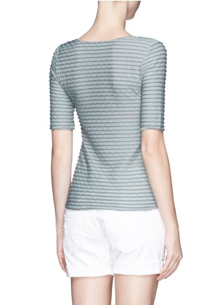 Back View - Click To Enlarge - ARMANI COLLEZIONI - Dot stripe jacquard T-shirt