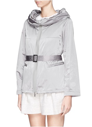 Front View - Click To Enlarge - ARMANI COLLEZIONI - Water repellant glossy nylon jacket