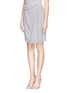 Front View - Click To Enlarge - ARMANI COLLEZIONI - Side drape cady skirt