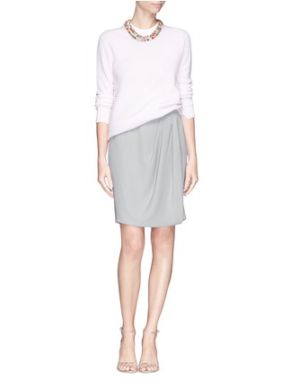 Figure View - Click To Enlarge - ARMANI COLLEZIONI - Side drape cady skirt