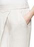 Detail View - Click To Enlarge - ARMANI COLLEZIONI - Wrap front silk charmeuse carrot pants