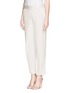 Front View - Click To Enlarge - ARMANI COLLEZIONI - Wrap front silk charmeuse carrot pants