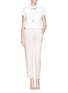 Figure View - Click To Enlarge - ARMANI COLLEZIONI - Wrap front silk charmeuse carrot pants