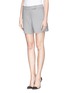 Front View - Click To Enlarge - ARMANI COLLEZIONI - Asymmetric zip tailored shorts