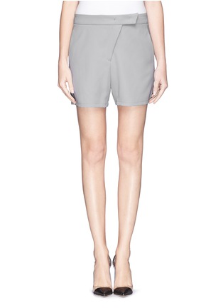Main View - Click To Enlarge - ARMANI COLLEZIONI - Asymmetric zip tailored shorts