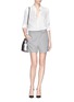 Figure View - Click To Enlarge - ARMANI COLLEZIONI - Asymmetric zip tailored shorts