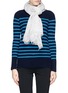 Figure View - Click To Enlarge - ARMANI COLLEZIONI - Chalk stripe linen blend scarf