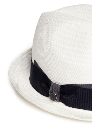 Detail View - Click To Enlarge - ARMANI COLLEZIONI - Short rim ribbon panama hat