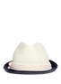 Main View - Click To Enlarge - ARMANI COLLEZIONI - Short rim rope trim panama hat