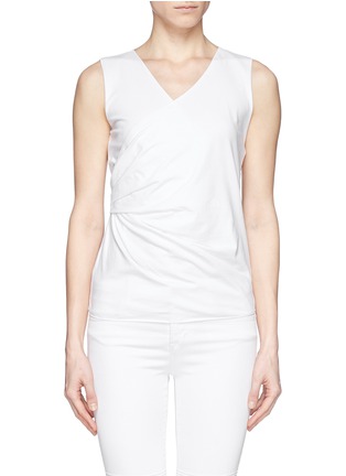 Main View - Click To Enlarge - ARMANI COLLEZIONI - Cross front jersey top
