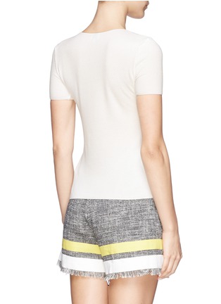 Back View - Click To Enlarge - ARMANI COLLEZIONI - Textured modal blend T-shirt