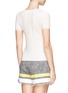 Back View - Click To Enlarge - ARMANI COLLEZIONI - Textured modal blend T-shirt