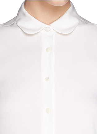 Detail View - Click To Enlarge - ARMANI COLLEZIONI - Peter Pan collar charmeuse blouse