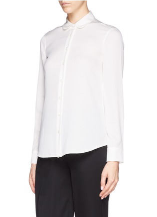Front View - Click To Enlarge - ARMANI COLLEZIONI - Peter Pan collar charmeuse blouse