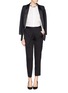 Figure View - Click To Enlarge - ARMANI COLLEZIONI - Peter Pan collar charmeuse blouse