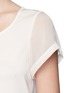 Detail View - Click To Enlarge - ARMANI COLLEZIONI - Sheer sleeve silk charmeuse top