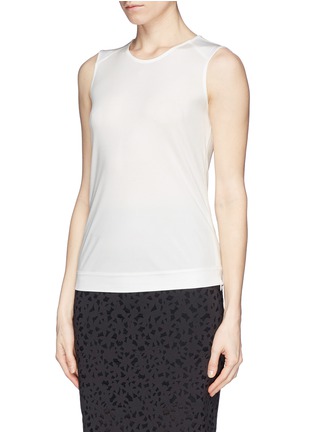 Front View - Click To Enlarge - ARMANI COLLEZIONI - Side zip silk-blend tank top
