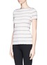 Front View - Click To Enlarge - ARMANI COLLEZIONI - Stripe piping knit top