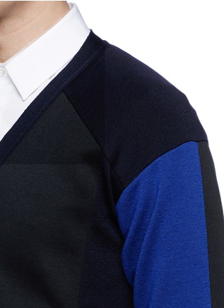 Detail View - Click To Enlarge - MARNI - Colourblock virgin wool blend cardigan