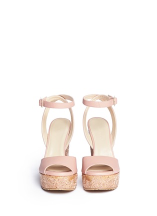 Figure View - Click To Enlarge - JIMMY CHOO - 'Patara' cork wedge leather sandals