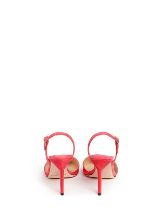 Back View - Click To Enlarge - JIMMY CHOO - 'Davit' patent leather toe suede pumps